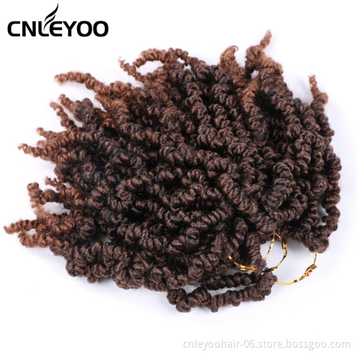 Brown Spring Senegalese Twist Crochet Hair 10 Inch Pre-twisted Spring Crochet Braids For Women